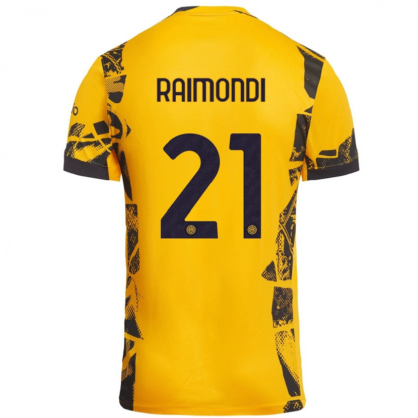 Danxen Dzieci Paolo Raimondi #21 Złoty Czarny Trzeci Komplet Koszulka 2024/25 Koszulki Klubowe