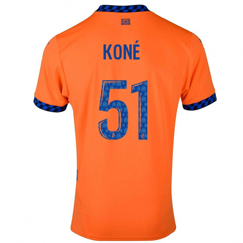 Danxen Dzieci Ismaël Koné #51 Pomarańczowy Ciemnoniebieski Trzeci Komplet Koszulka 2024/25 Koszulki Klubowe