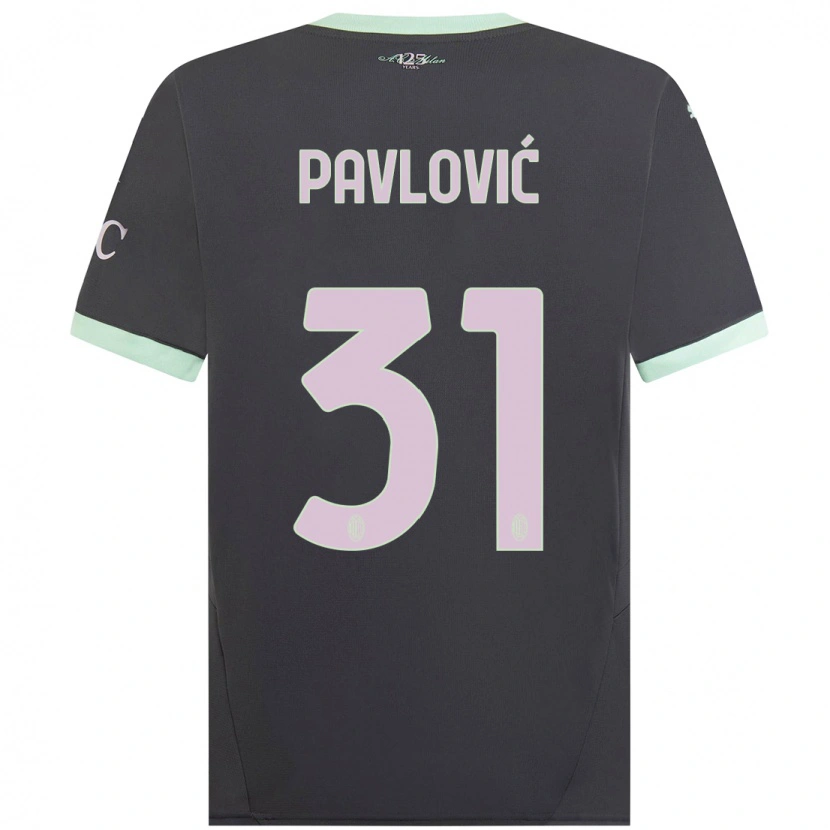 Danxen Dzieci Strahinja Pavlović #31 Szary Trzeci Komplet Koszulka 2024/25 Koszulki Klubowe
