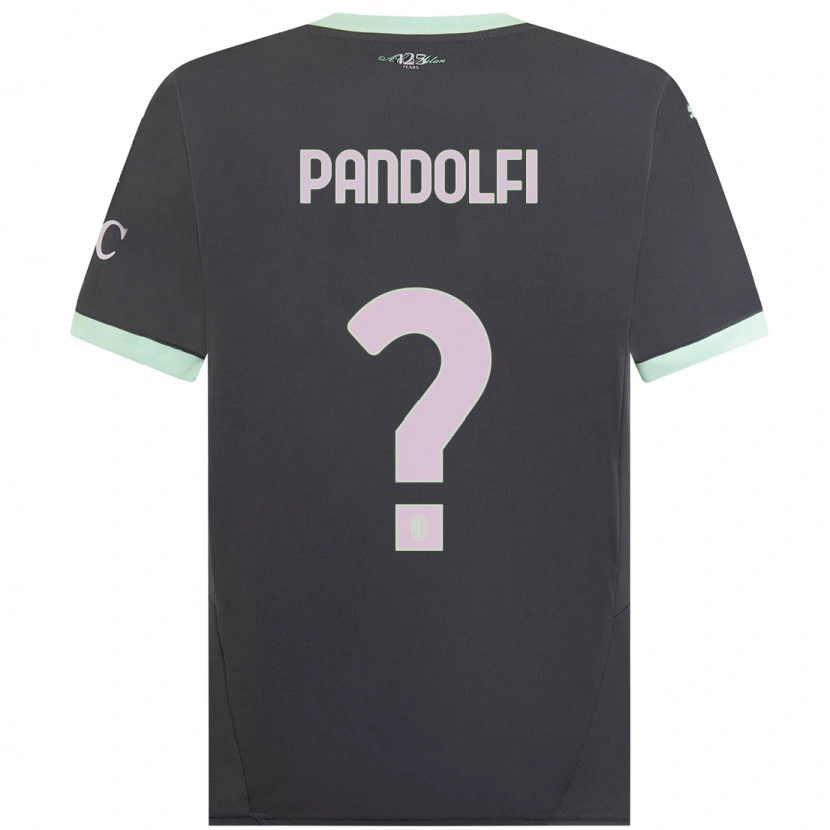 Danxen Dzieci Fabio Pandolfi #0 Szary Trzeci Komplet Koszulka 2024/25 Koszulki Klubowe