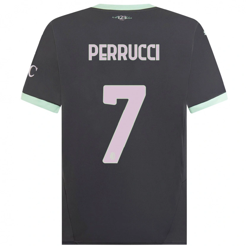 Danxen Dzieci Vincenzo Perrucci #7 Szary Trzeci Komplet Koszulka 2024/25 Koszulki Klubowe