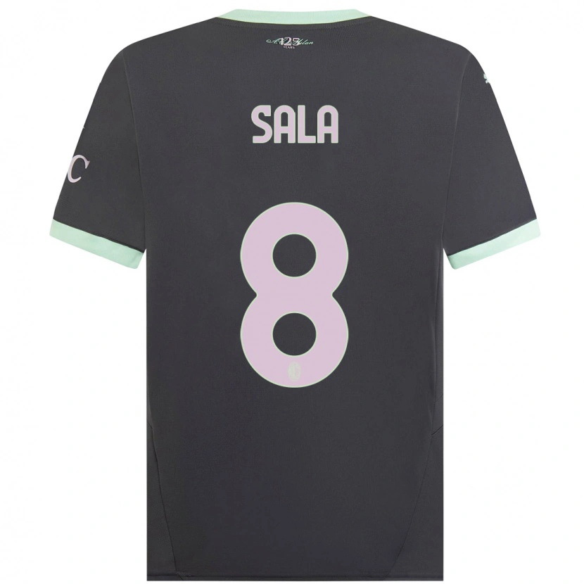 Danxen Dzieci Emanuele Sala #8 Szary Trzeci Komplet Koszulka 2024/25 Koszulki Klubowe