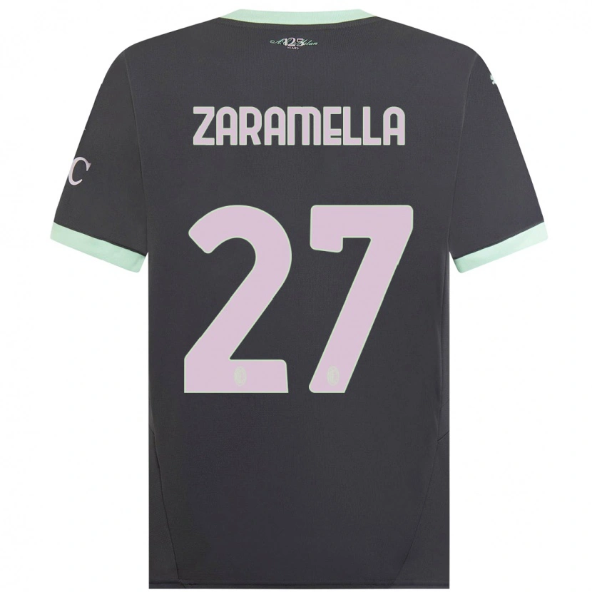 Danxen Dzieci Mattia Zaramella #27 Szary Trzeci Komplet Koszulka 2024/25 Koszulki Klubowe