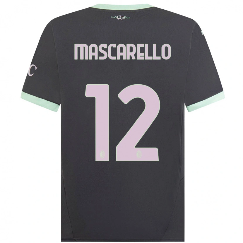 Danxen Dzieci Marta Mascarello #12 Szary Trzeci Komplet Koszulka 2024/25 Koszulki Klubowe