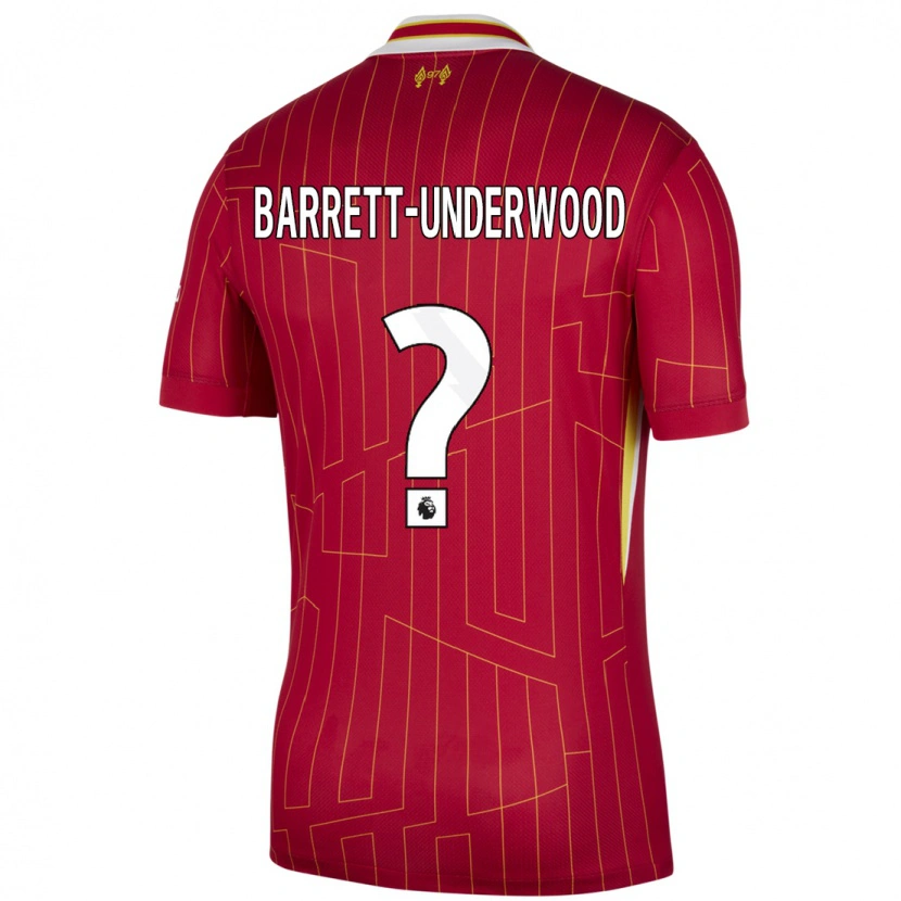 Danxen Męski Keehan Barrett-Underwood #0 Czerwony Żółty Biały Domowa Koszulka 2024/25 Koszulki Klubowe