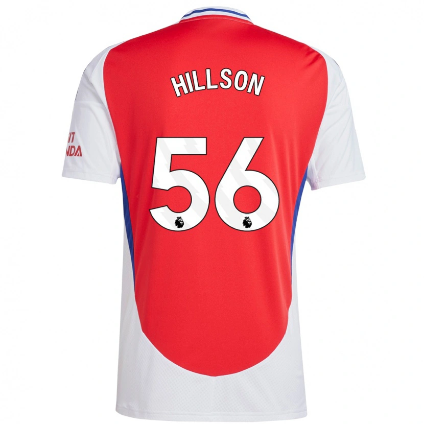 Danxen Męski James Hillson #56 Czerwony Biały Domowa Koszulka 2024/25 Koszulki Klubowe