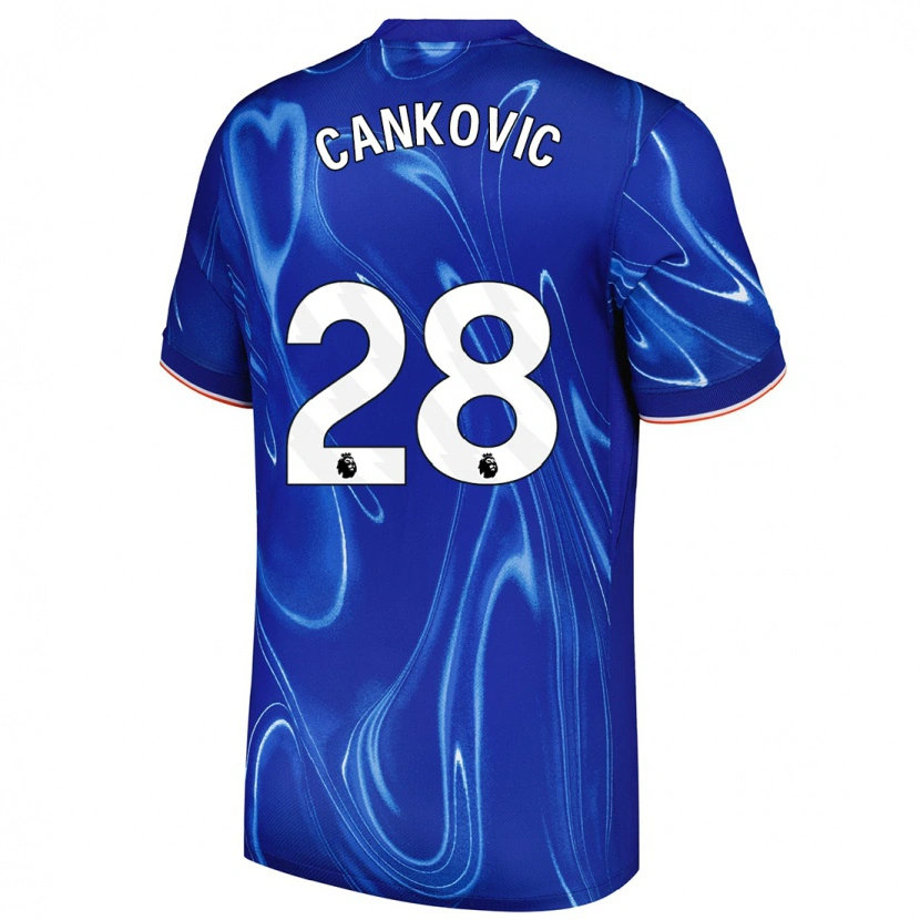 Danxen Męski Jelena Čanković #28 Niebieski Biały Domowa Koszulka 2024/25 Koszulki Klubowe