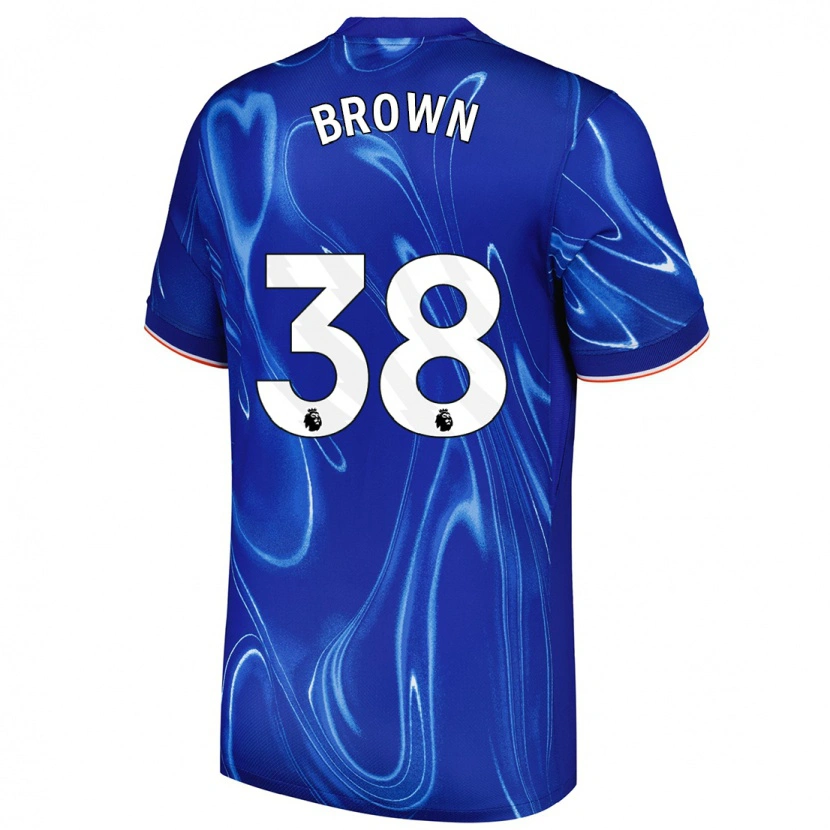 Danxen Męski Cerys Brown #38 Niebieski Biały Domowa Koszulka 2024/25 Koszulki Klubowe