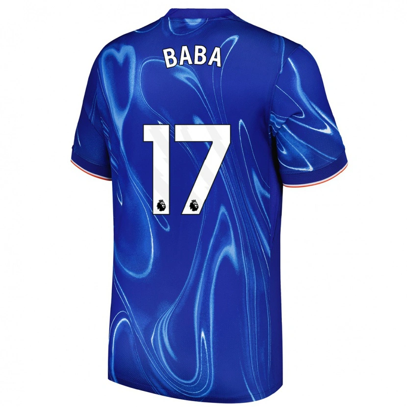 Danxen Męski Abdul-Rahman Baba #17 Niebieski Biały Domowa Koszulka 2024/25 Koszulki Klubowe