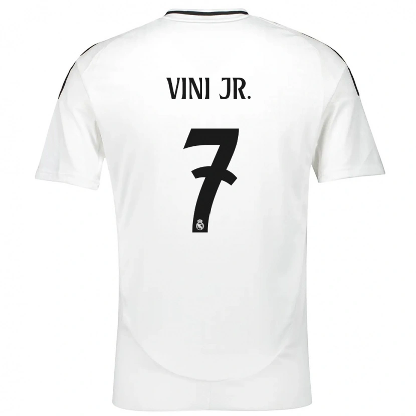 Danxen Męski Vinicius Junior #7 Biały Domowa Koszulka 2024/25 Koszulki Klubowe