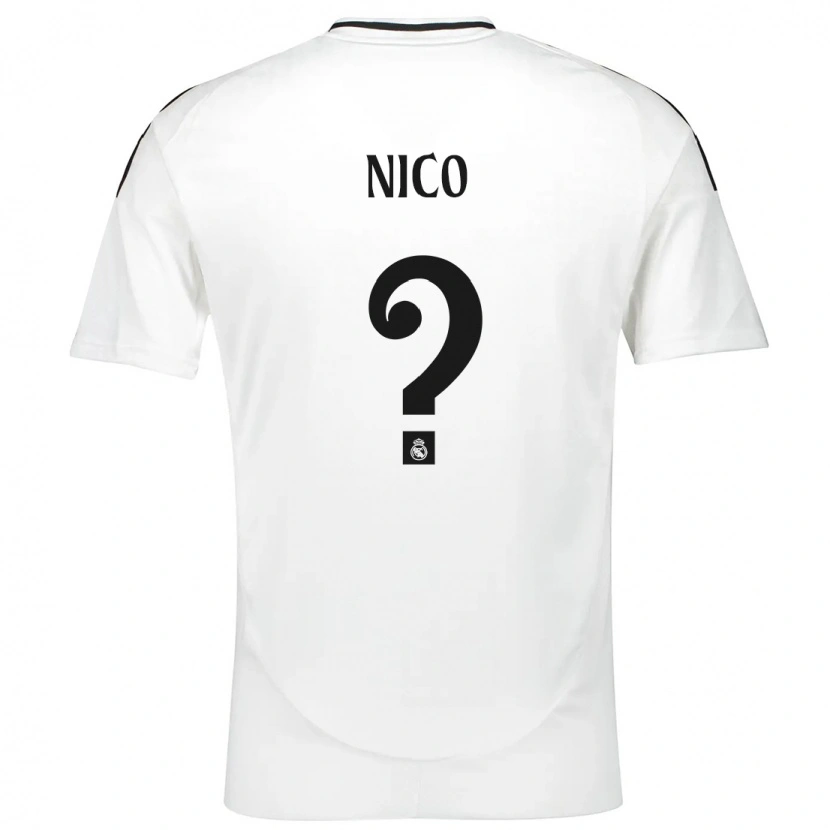 Danxen Męski Nico Sánchez #0 Biały Domowa Koszulka 2024/25 Koszulki Klubowe