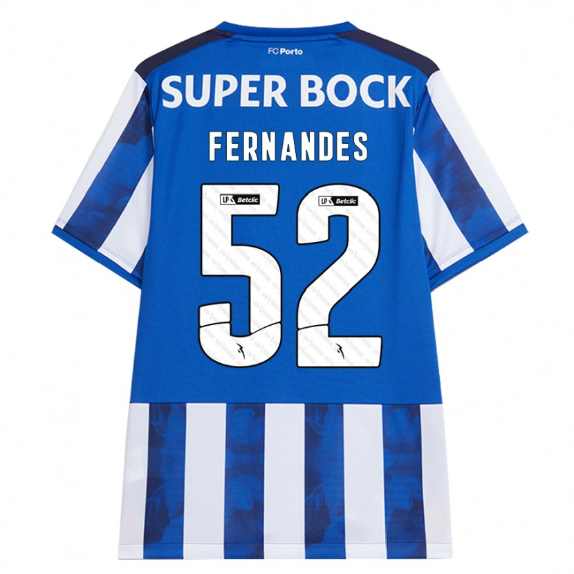 Danxen Męski Martim Fernandes #52 Niebieski Biały Domowa Koszulka 2024/25 Koszulki Klubowe