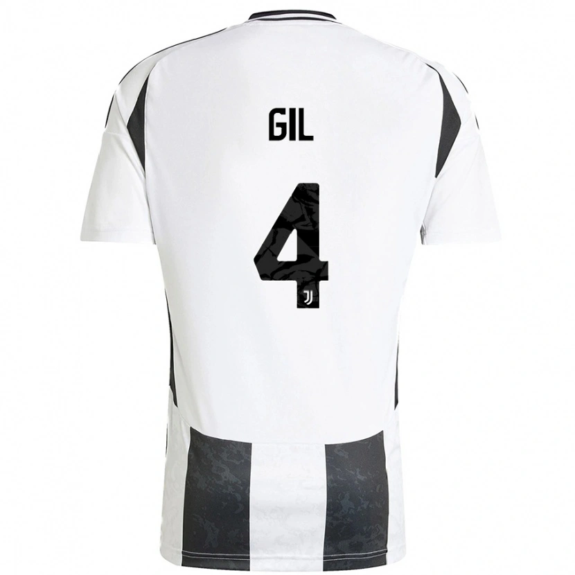 Danxen Męski Javier Gil #4 Biały Czarny Domowa Koszulka 2024/25 Koszulki Klubowe