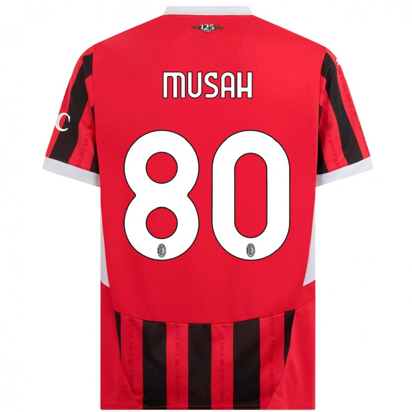 Danxen Męski Yunus Musah #80 Czerwony Czarny Domowa Koszulka 2024/25 Koszulki Klubowe