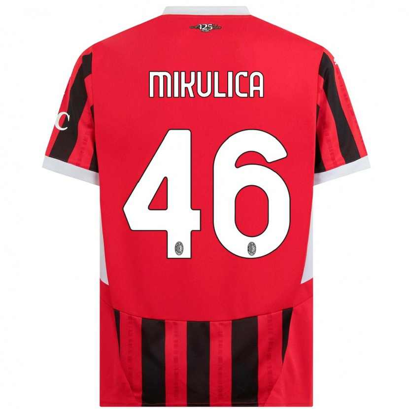 Danxen Męski Petra Mikulica #46 Czerwony Czarny Domowa Koszulka 2024/25 Koszulki Klubowe