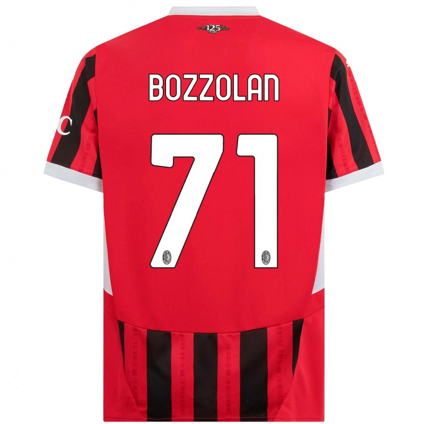 Danxen Męski Andrea Bozzolan #71 Czerwony Czarny Domowa Koszulka 2024/25 Koszulki Klubowe