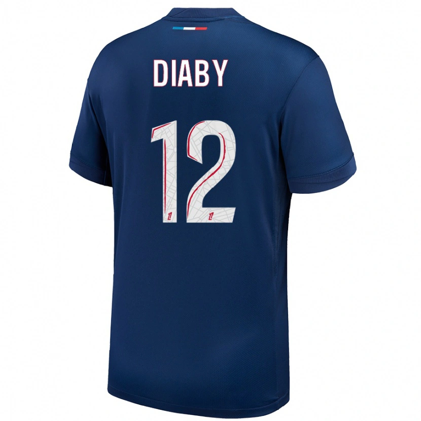 Danxen Męski Ibrahima Diaby #12 Granatowy Biały Domowa Koszulka 2024/25 Koszulki Klubowe