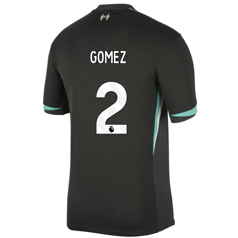 Danxen Męski Joe Gomez #2 Czarny Antracytowy Biały Wyjazdowa Koszulka 2024/25 Koszulki Klubowe