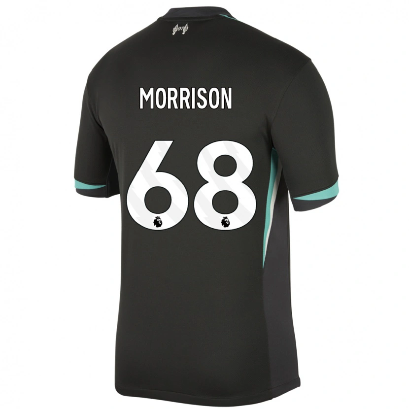Danxen Męski Kieran Morrison #68 Czarny Antracytowy Biały Wyjazdowa Koszulka 2024/25 Koszulki Klubowe