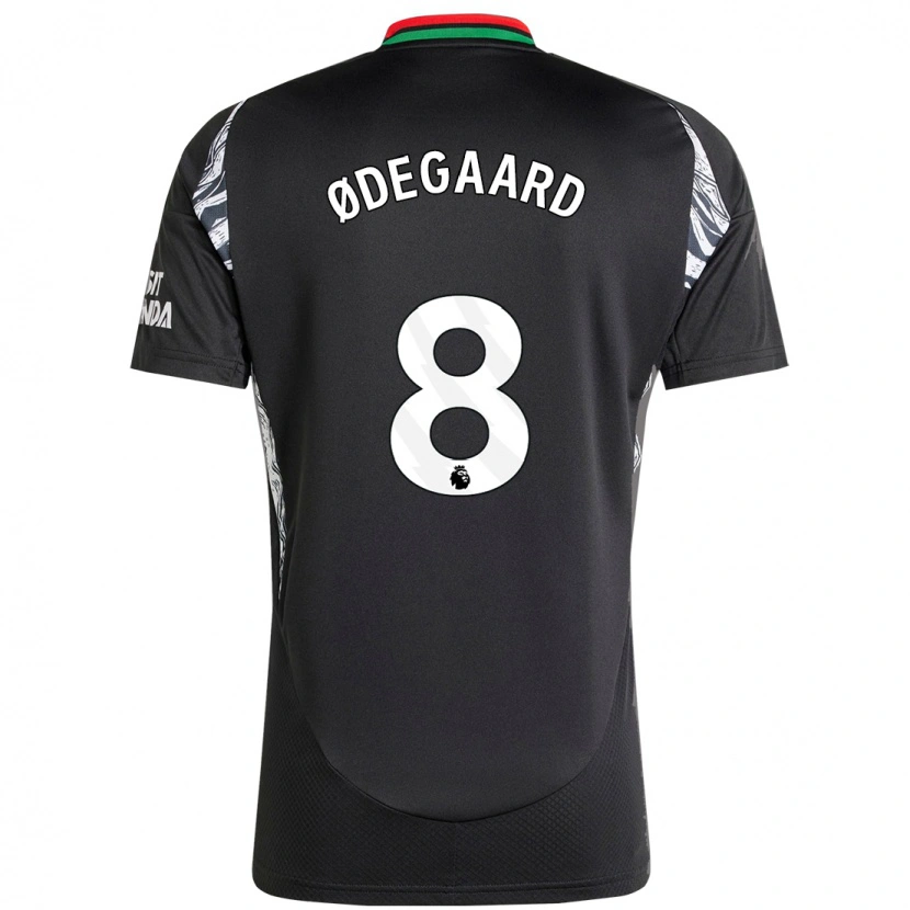 Danxen Męski Martin Ødegaard #8 Czarny Wyjazdowa Koszulka 2024/25 Koszulki Klubowe