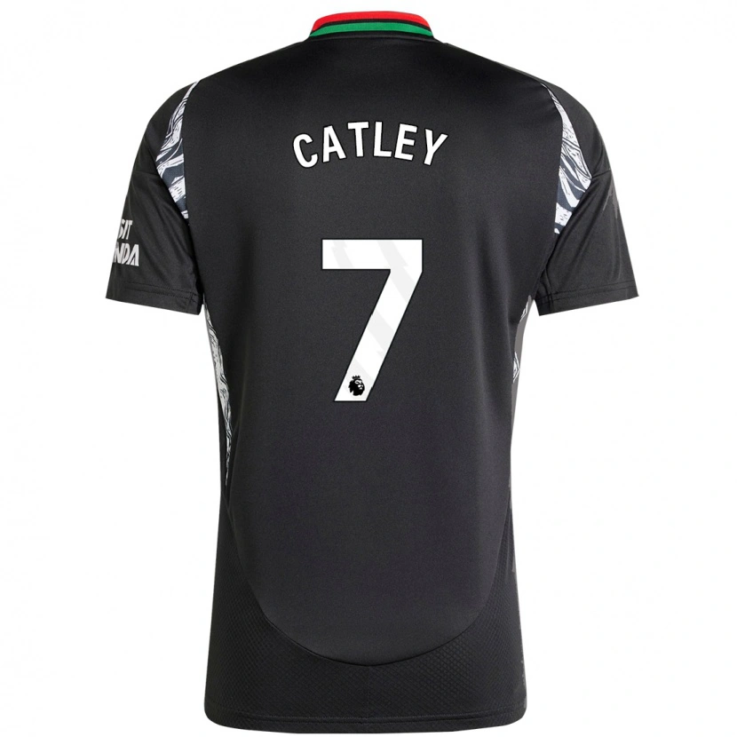Danxen Męski Stephanie Catley #7 Czarny Wyjazdowa Koszulka 2024/25 Koszulki Klubowe