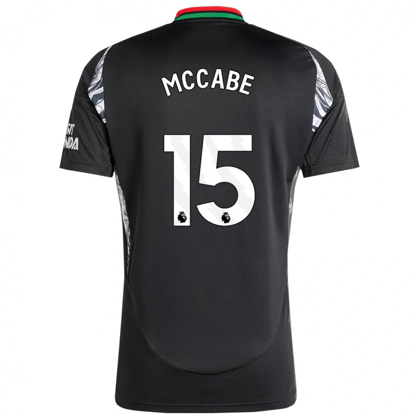 Danxen Męski Katie Mccabe #15 Czarny Wyjazdowa Koszulka 2024/25 Koszulki Klubowe