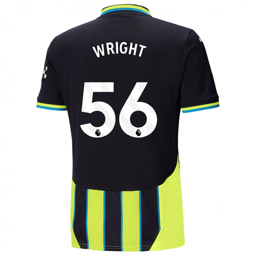 Danxen Męski Jacob Wright #56 Niebieski Żółty Wyjazdowa Koszulka 2024/25 Koszulki Klubowe