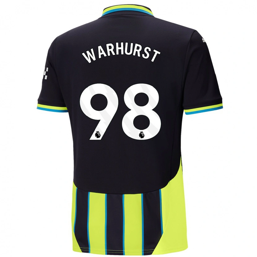 Danxen Męski Matty Warhurst #98 Niebieski Żółty Wyjazdowa Koszulka 2024/25 Koszulki Klubowe