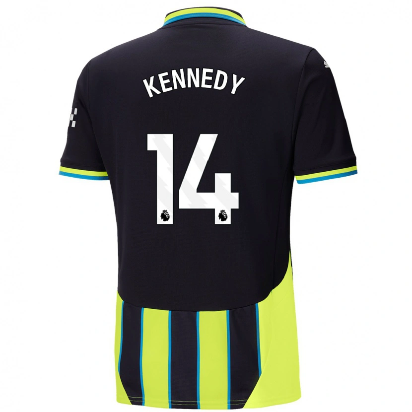 Danxen Męski Alanna Kennedy #14 Niebieski Żółty Wyjazdowa Koszulka 2024/25 Koszulki Klubowe