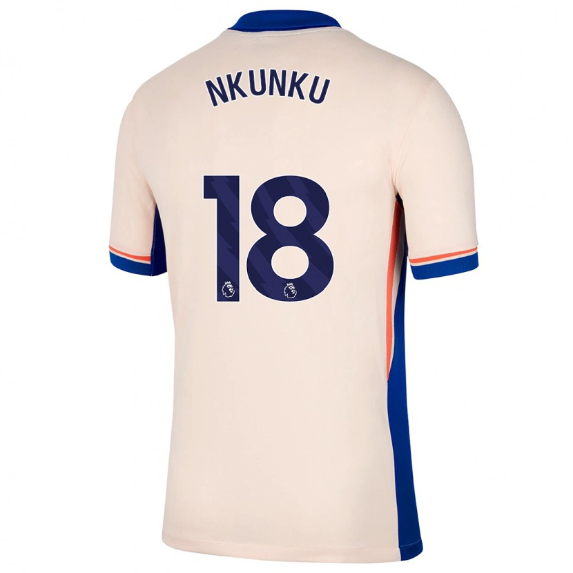Danxen Męski Christopher Nkunku #18 Jasnobeżowy Wyjazdowa Koszulka 2024/25 Koszulki Klubowe