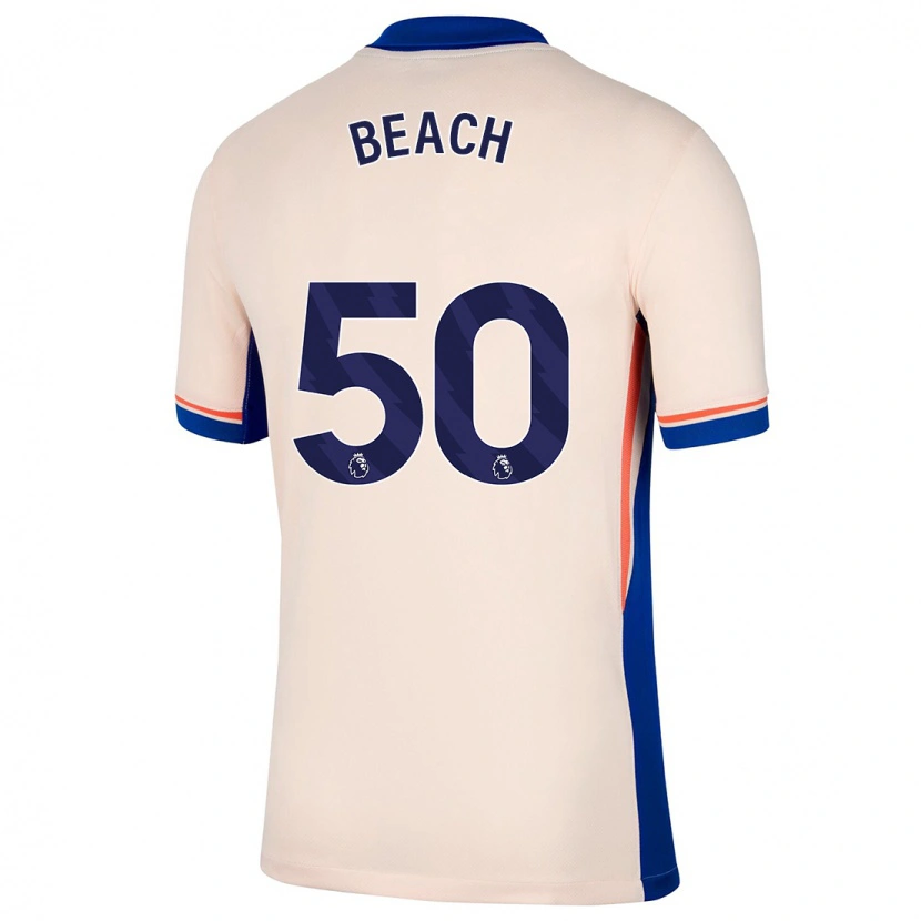 Danxen Męski Eddie Beach #50 Jasnobeżowy Wyjazdowa Koszulka 2024/25 Koszulki Klubowe