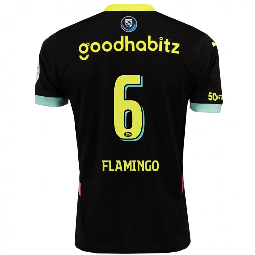 Danxen Męski Ryan Flamingo #6 Czarny Żółty Wyjazdowa Koszulka 2024/25 Koszulki Klubowe