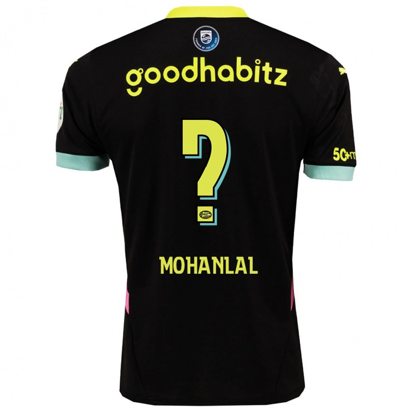 Danxen Męski Pawan Mohanlal #0 Czarny Żółty Wyjazdowa Koszulka 2024/25 Koszulki Klubowe