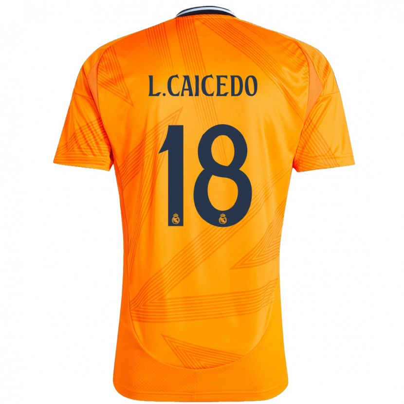 Danxen Męski Linda Caicedo #18 Pomarańczowy Wyjazdowa Koszulka 2024/25 Koszulki Klubowe