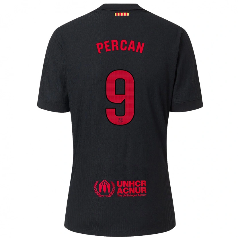 Danxen Męski Diego Percan #9 Czarny Czerwony Wyjazdowa Koszulka 2024/25 Koszulki Klubowe