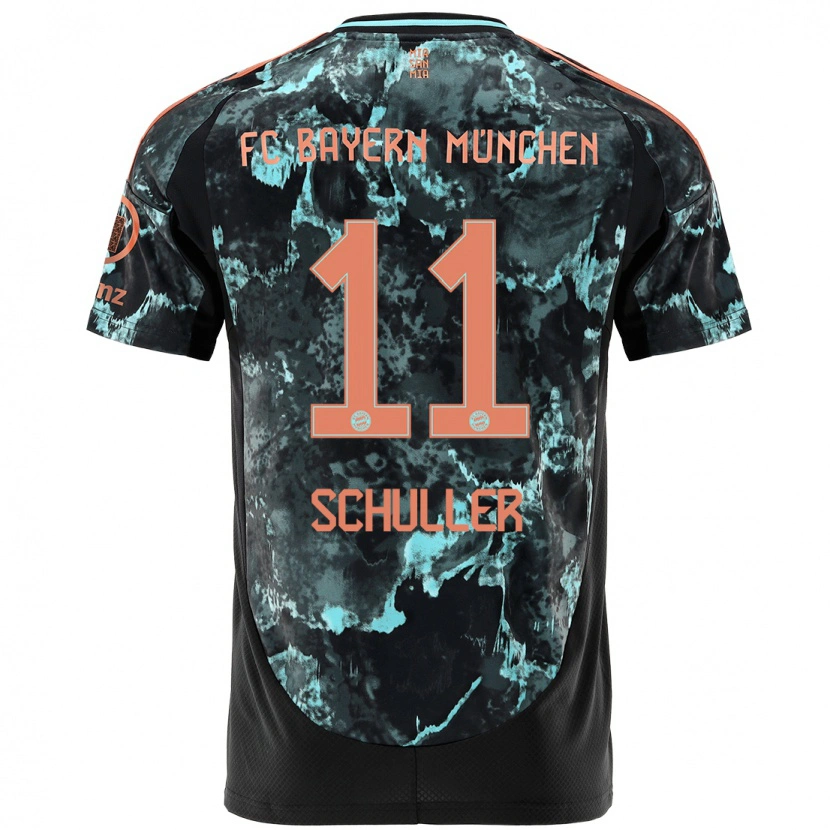 Danxen Męski Lea Schüller #11 Czarny Wyjazdowa Koszulka 2024/25 Koszulki Klubowe
