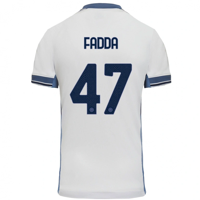 Danxen Męski Paola Fadda #47 Biały Szary Wyjazdowa Koszulka 2024/25 Koszulki Klubowe
