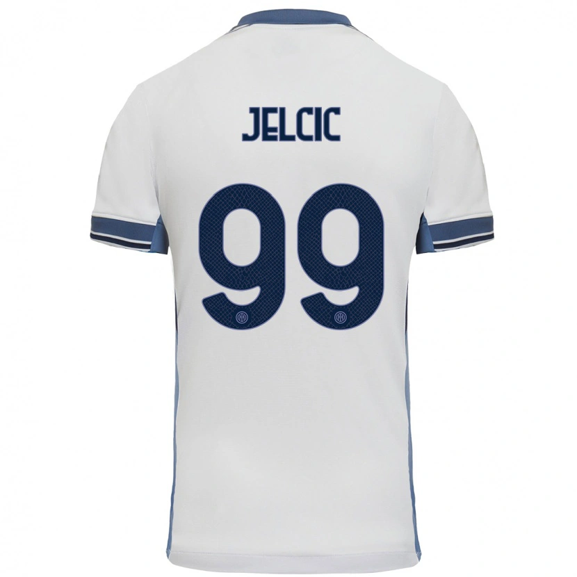Danxen Męski Maja Jelčić #99 Biały Szary Wyjazdowa Koszulka 2024/25 Koszulki Klubowe