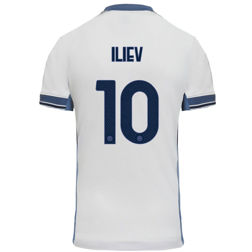 Danxen Męski Nikola Iliev #10 Biały Szary Wyjazdowa Koszulka 2024/25 Koszulki Klubowe