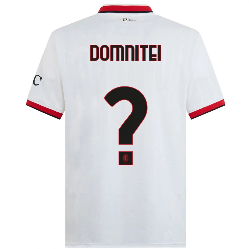 Danxen Męski Francesco Domniței #0 Biały Czarny Czerwony Wyjazdowa Koszulka 2024/25 Koszulki Klubowe