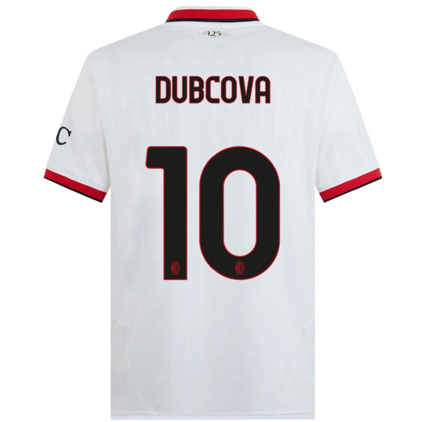 Danxen Męski Kamila Dubcova #10 Biały Czarny Czerwony Wyjazdowa Koszulka 2024/25 Koszulki Klubowe