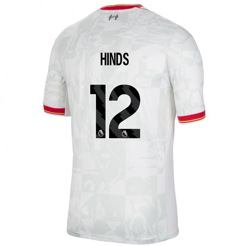 Danxen Męski Taylor Hinds #12 Biały Czerwony Czarny Trzeci Komplet Koszulka 2024/25 Koszulki Klubowe