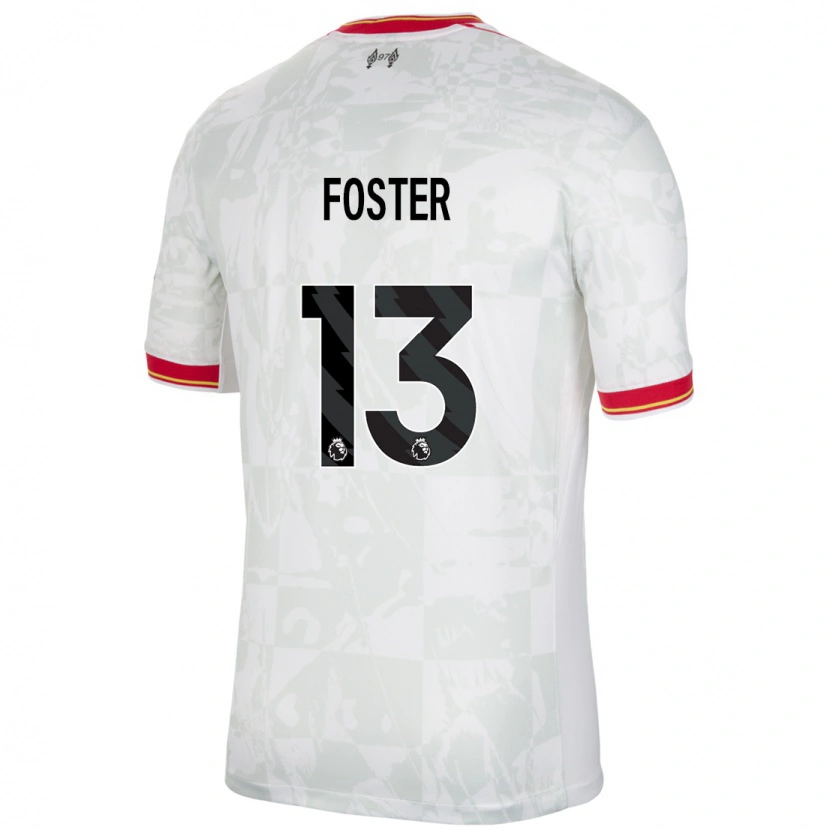 Danxen Męski Rylee Foster #13 Biały Czerwony Czarny Trzeci Komplet Koszulka 2024/25 Koszulki Klubowe
