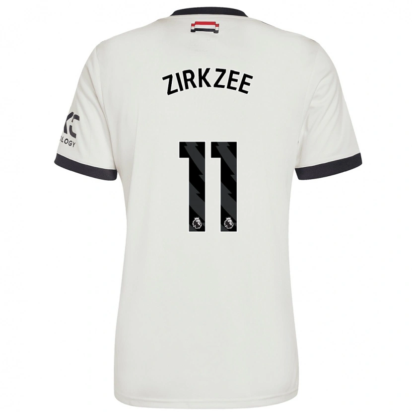 Danxen Męski Joshua Zirkzee #11 Ecru Trzeci Komplet Koszulka 2024/25 Koszulki Klubowe