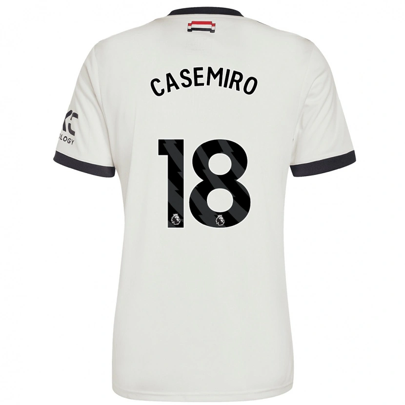 Danxen Męski Casemiro #18 Ecru Trzeci Komplet Koszulka 2024/25 Koszulki Klubowe
