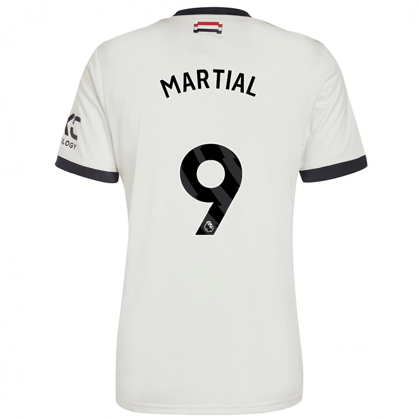 Danxen Męski Anthony Martial #9 Ecru Trzeci Komplet Koszulka 2024/25 Koszulki Klubowe