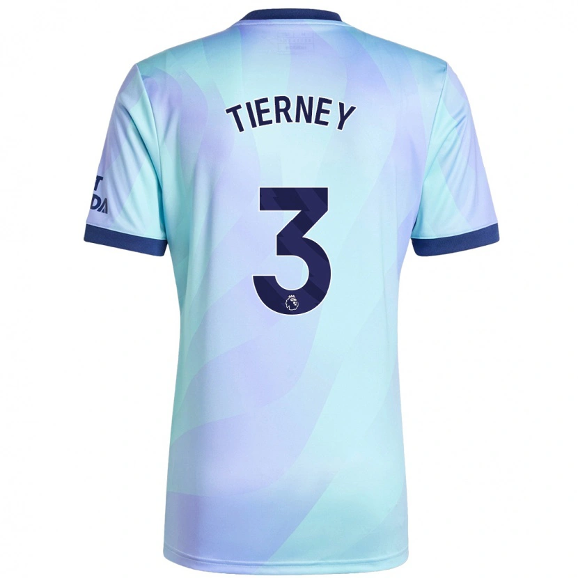 Danxen Męski Kieran Tierney #3 Aqua Trzeci Komplet Koszulka 2024/25 Koszulki Klubowe