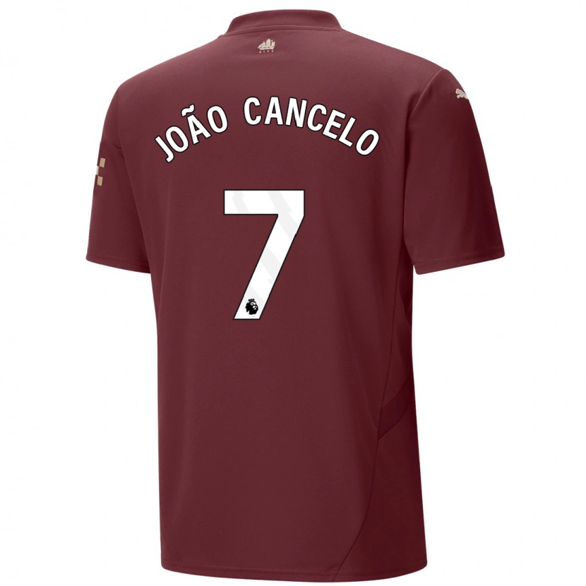 Danxen Męski João Cancelo #7 Kasztanowy Trzeci Komplet Koszulka 2024/25 Koszulki Klubowe