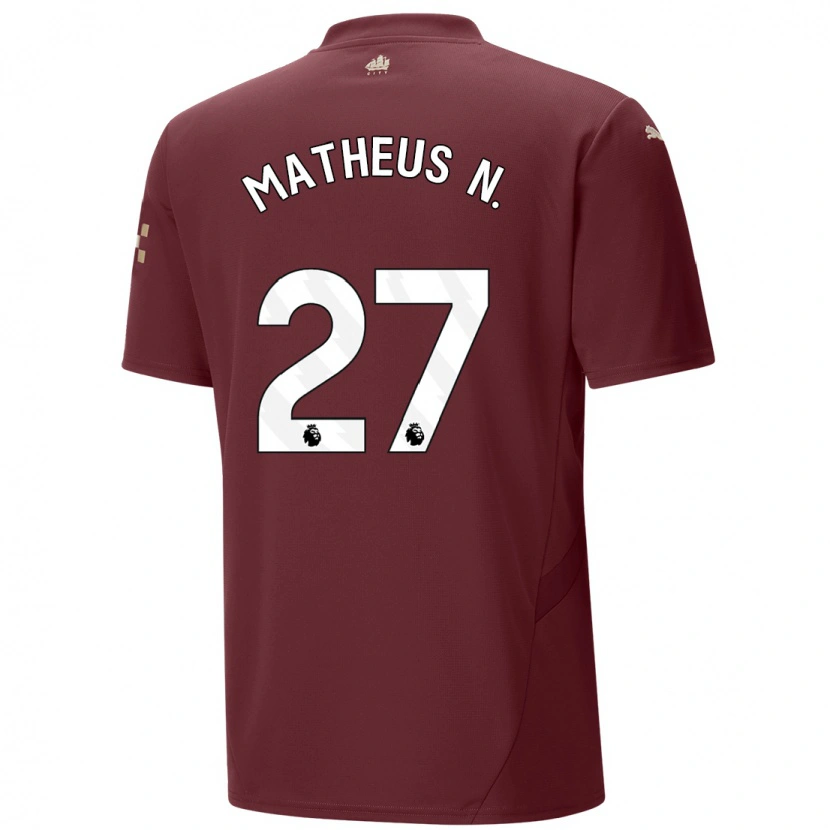 Danxen Męski Matheus Nunes #27 Kasztanowy Trzeci Komplet Koszulka 2024/25 Koszulki Klubowe