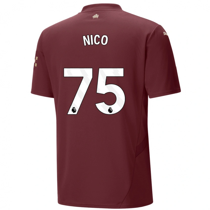 Danxen Męski Nico O'reilly #75 Kasztanowy Trzeci Komplet Koszulka 2024/25 Koszulki Klubowe